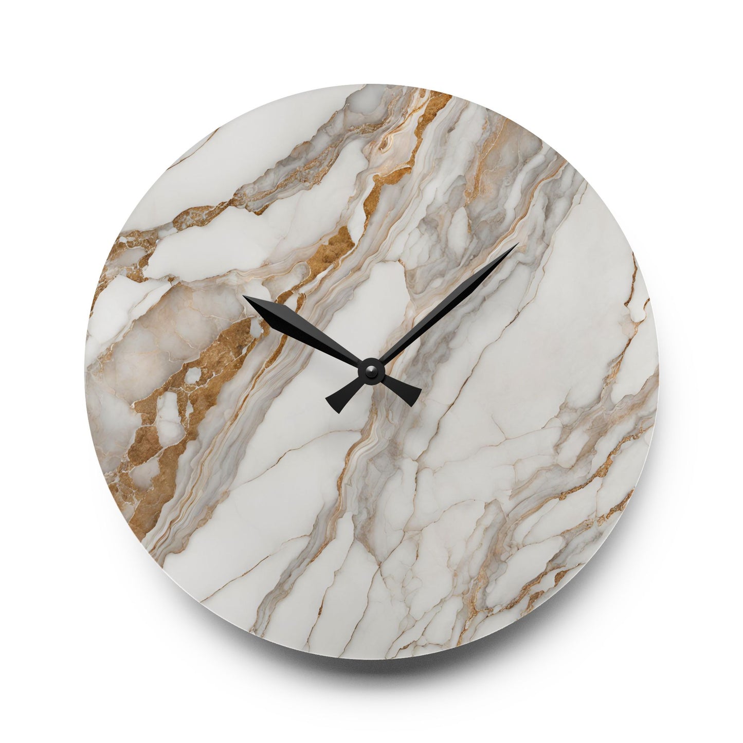 Acrylic Stone-Look Calacatta Quartz-Inspired Unique Design Acrylic Wall Clock Agate Crystal Lover Gemologist Gift Nature Lover Rock Gift