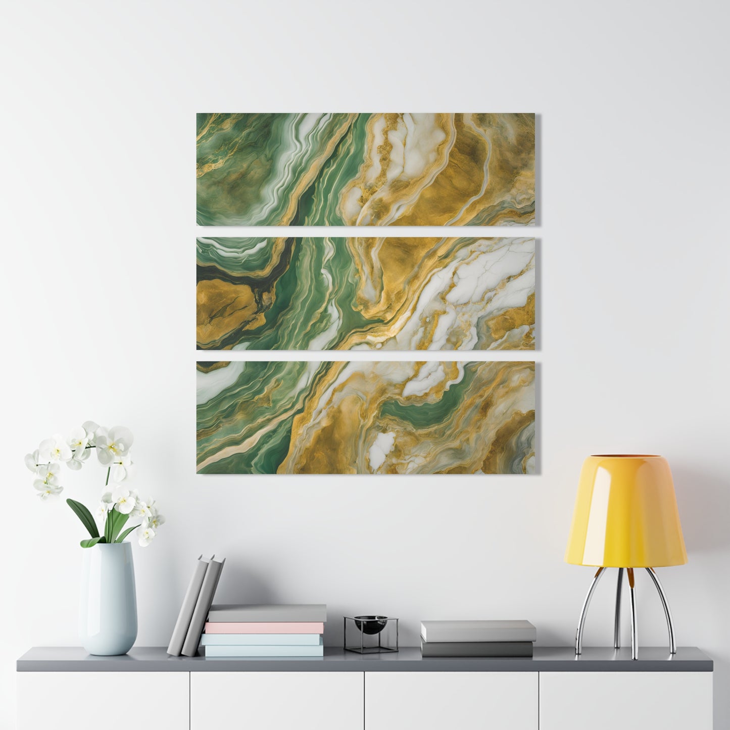 Acrylic Calacatta Quartz-Inspired Marble-look Design Triptych 3-Panel Acrylic Print Wall Art Nature Lover Gift Geology Rock Lover Gift