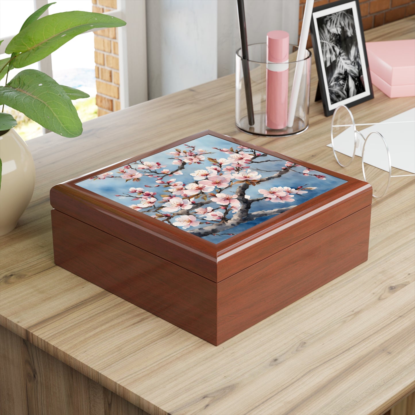 Unique Art Print Design Jewelry Box Trinket Box Bedroom Dresser Decor Vanity Gift Box - 3 colors to choose from