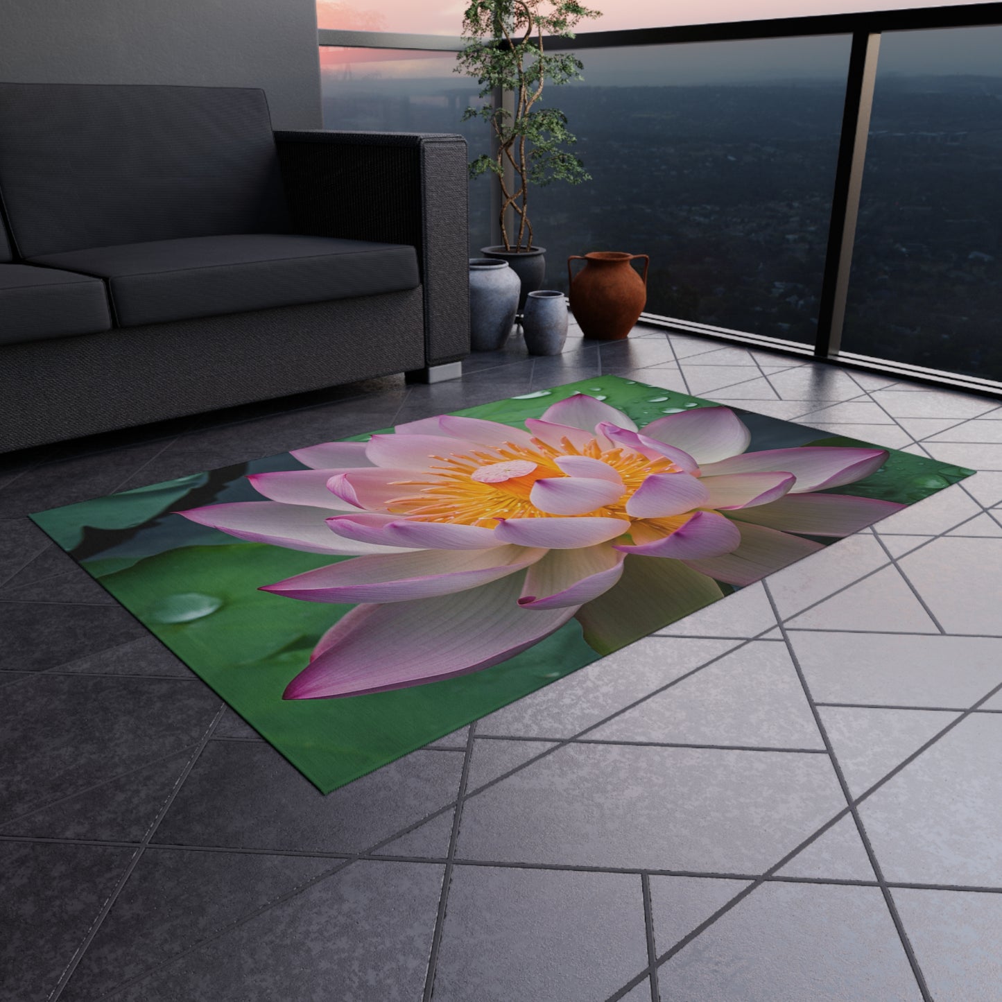 Chenille Outdoor Rug with No-Skid Backing Cozy Outdoor Carpet Patio Decor Gazebo Rug Pool Area Decor Outdoor Kitchen Carpet