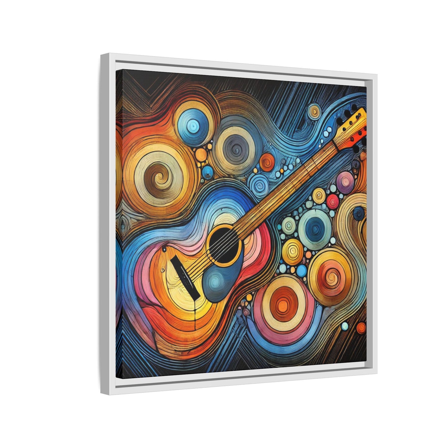 Modern Music-Themed Print Abstract Design Unique Framed Canvas Print Guitar Wall Art Music Lover Gift Decor 3 frame colors