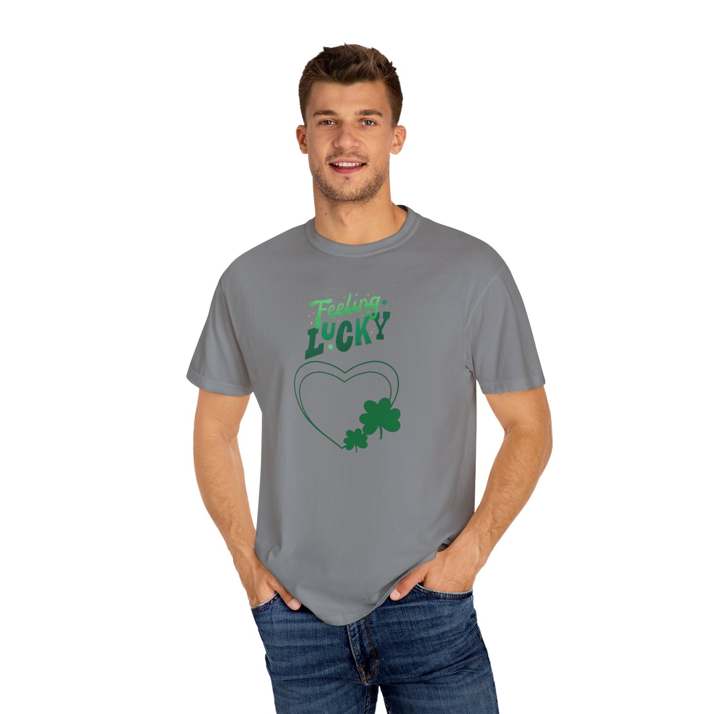 St. Patrick's Day T-Shirt Unisex Comfort Colors Relaxed Fit Garment-Dyed Tee 4 Leaf Clover Shirt Irish Themed Gift