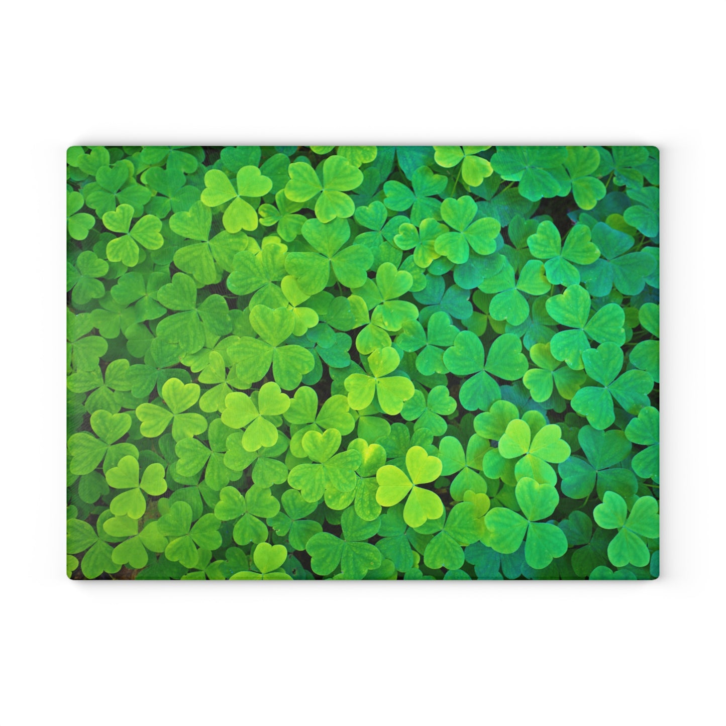 Kitchen Decor Glass Cutting Board Serving Tray with Four Leaf Clover Design Cutting Board Gift for Vegan Home Cook Charcuterie Board