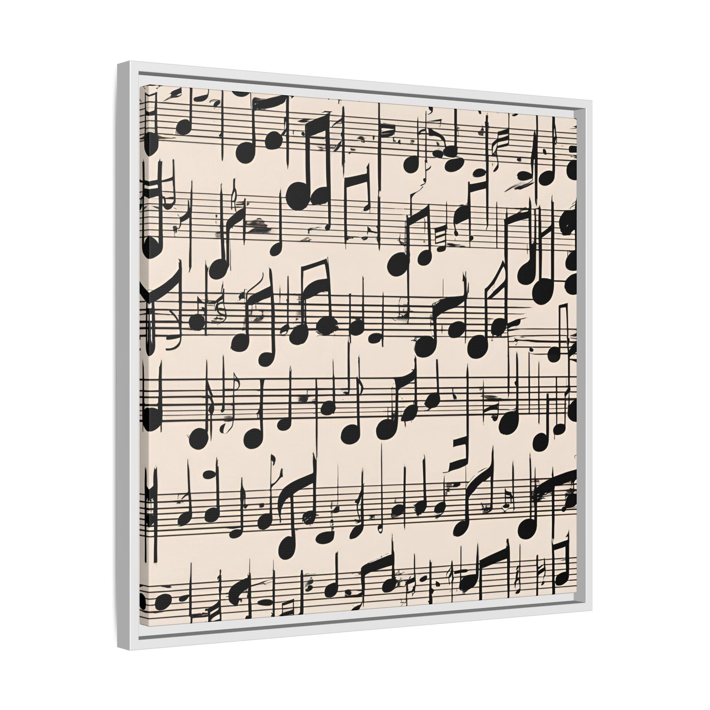 Music-Themed Print Abstract Sheet Music Design Unique Framed Canvas Print Treble Clef Note Wall Art Music Lover Gift Decor 3 frame colors