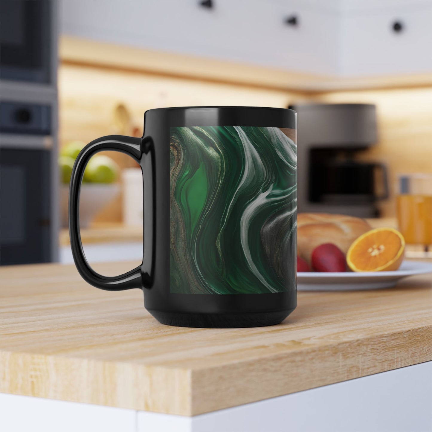 Ceramic Coffee Mug Wood-Inspired Image Nature Lover Ceramic Teacup Gardener Gift Colorful Unique Wave-look 15oz Ceramic Mug