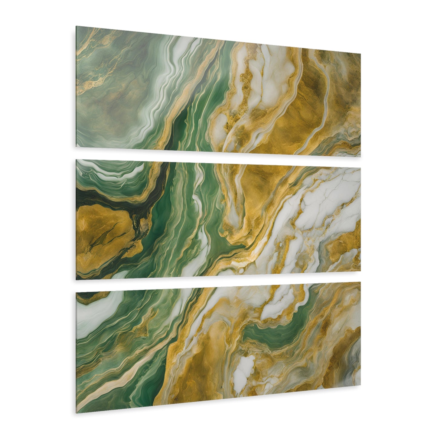 Acrylic Calacatta Quartz-Inspired Marble-look Design Triptych 3-Panel Acrylic Print Wall Art Nature Lover Gift Geology Rock Lover Gift