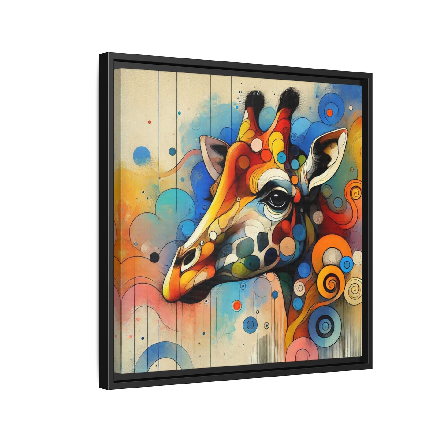 Modern Giraffe Print Abstract Design Unique Framed Canvas Print African Wall Art Animal Lover Gift Nature Lover Decor 3 frame colors