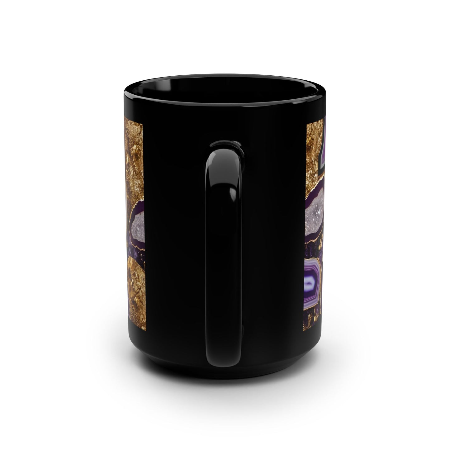 Ceramic Coffee Mug Purple Amethyst Quartz-Inspired Image Nature Rock Lover Ceramic Tea Cup Geode Inspired Agate Look Ceramic Mug