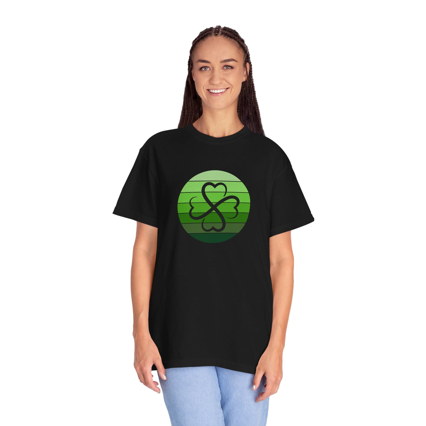 St. Patrick's Day T-Shirt Unisex Comfort Colors Relaxed Fit Garment-Dyed Tee 4 Leaf Clover Shirt Irish Themed Gift