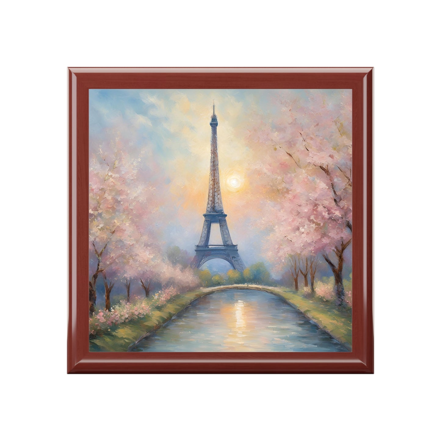 Unique Jewelry Box Paris Eiffel Tower Trinket Box Bedroom Dresser Palm Tree Decor French Design Vanity Gift Box - 3 colors to choose from
