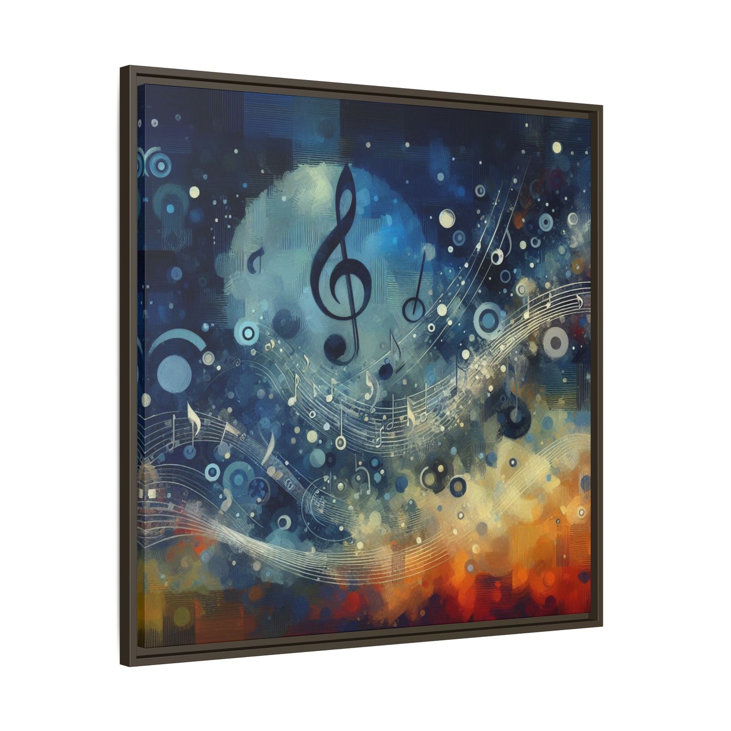 Modern Music-Themed Print Abstract Design Unique Framed Canvas Print Treble Clef Note Wall Art Music Lover Gift Decor 3 frame colors
