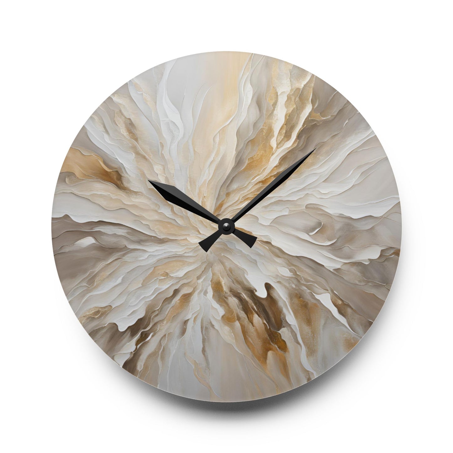 Abstract Floral Design Acrylic Office Clock Unique Colorful Wall Clock for Kitchen or Living Room Nature Lover Gift Flower Art Design