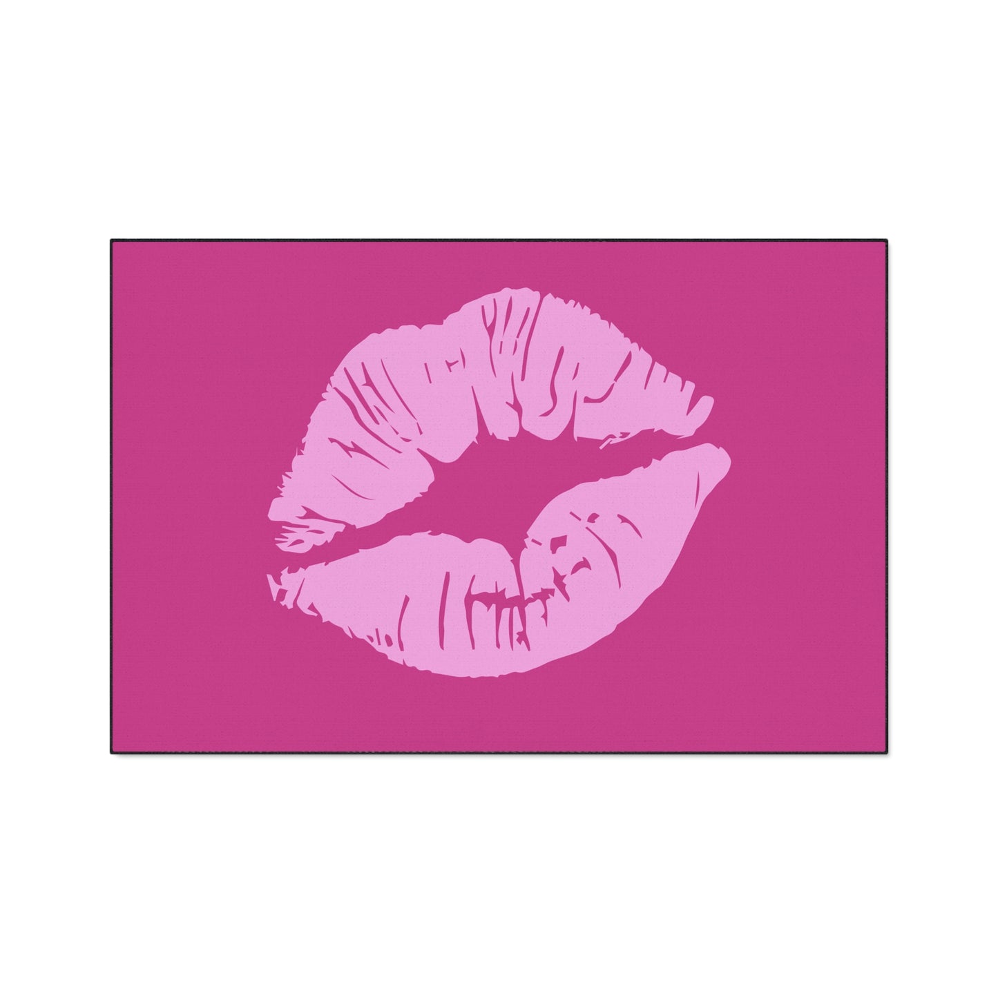 Decorative Heavy Duty Non-Slip Floor Mat Stylish Design Perfect for Entryway Kitchen Décor Pink Kissy Lips Design Rug Lipstick Bathroom Mat