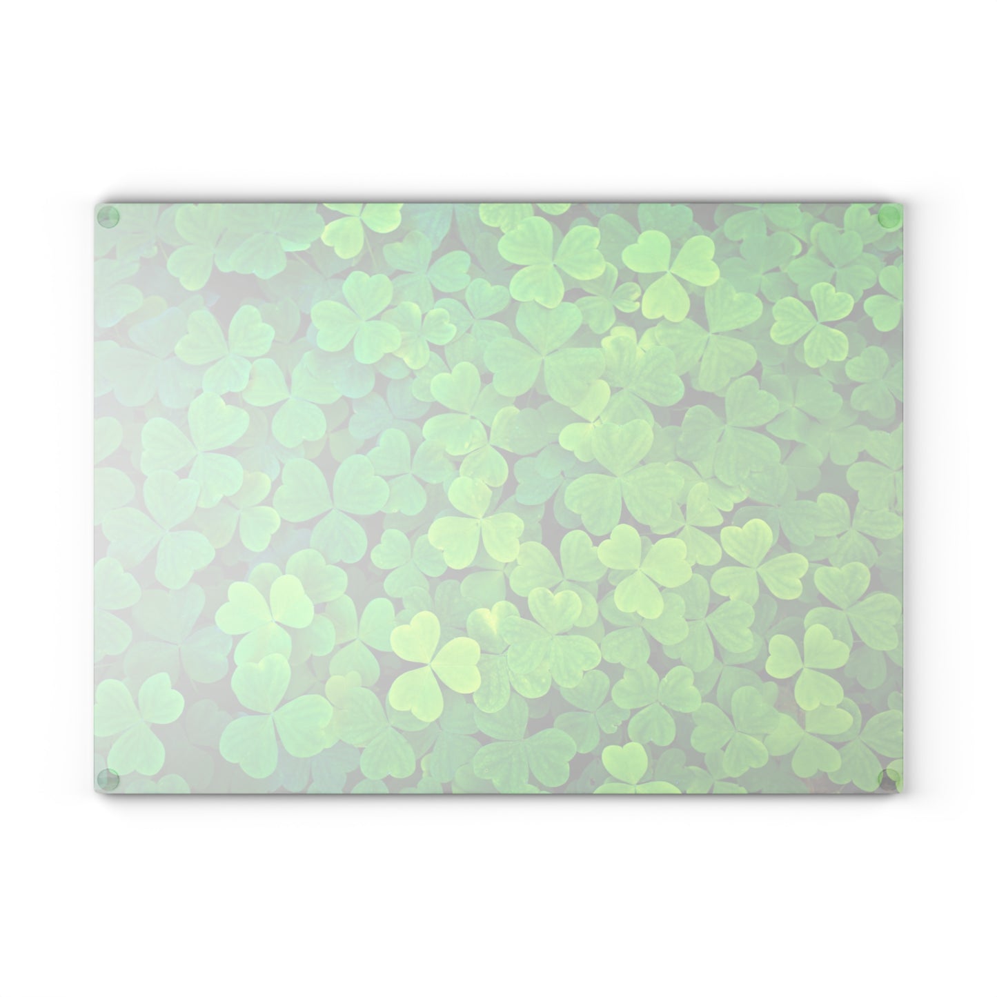 Kitchen Decor Glass Cutting Board Serving Tray with Four Leaf Clover Design Cutting Board Gift for Vegan Home Cook Charcuterie Board