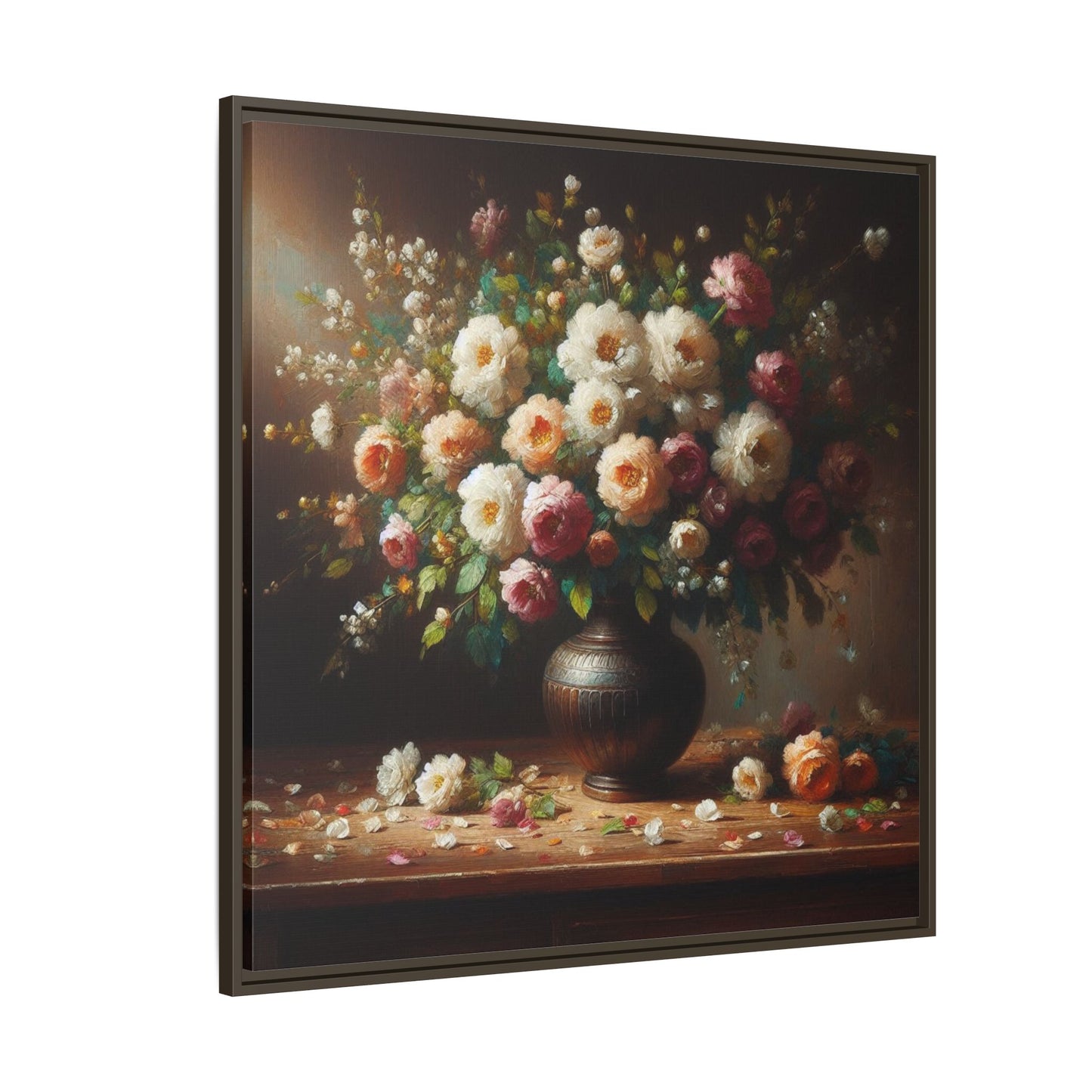 Vase of Flowers Unique Framed Canvas Wall Art Flower Lover Gift Wildflower Artwork Nature Lover Lanscape Gift 3 frame colors