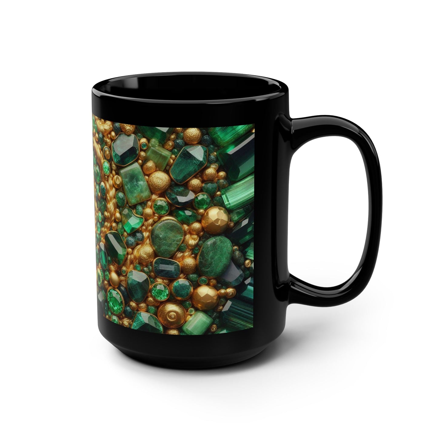 Ceramic Coffee Mug Quartz-Inspired Image Nature Rock Lover Ceramic Tea Cup Flower Emerald Gemstone Lover Geode Look Ceramic Mug