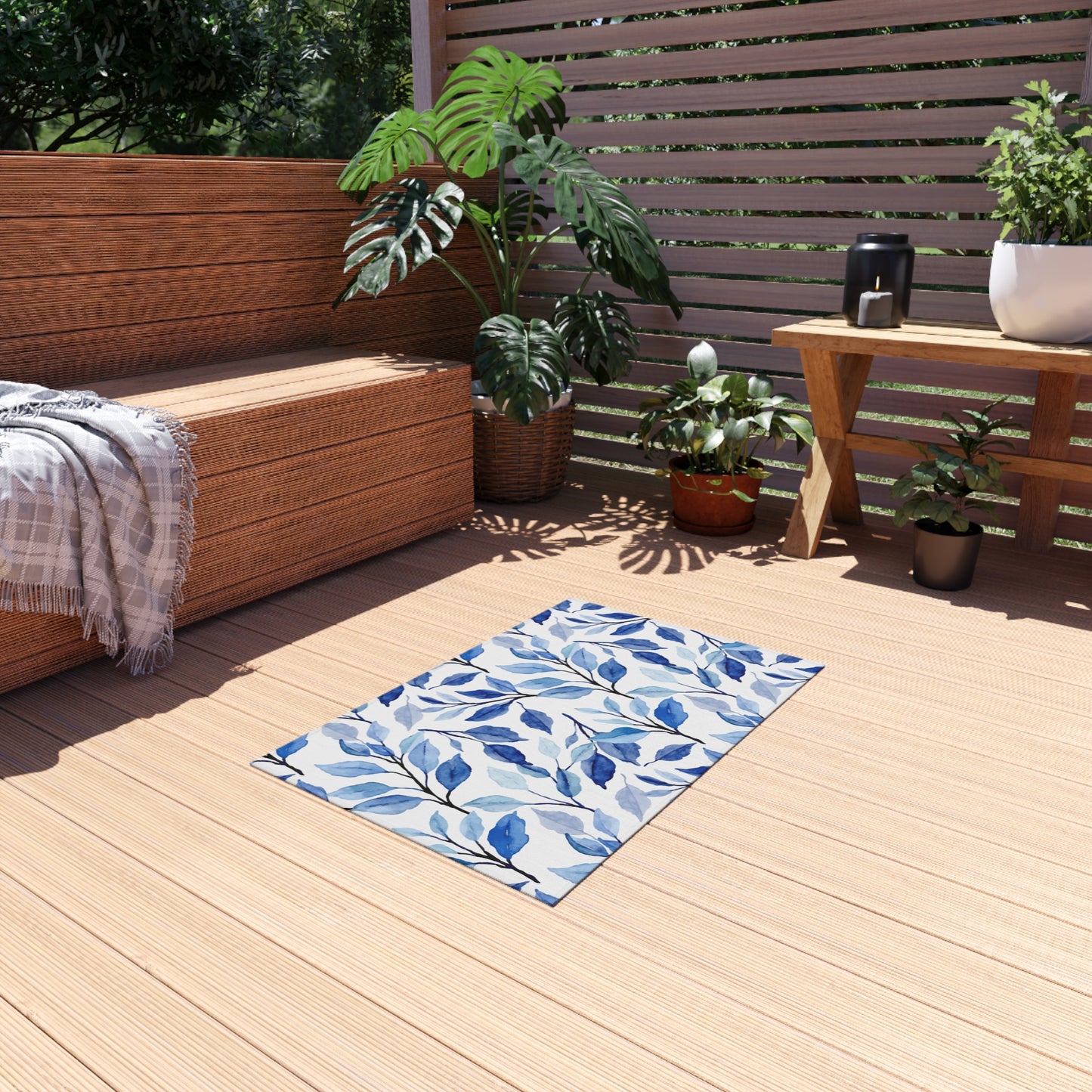 Chenille Outdoor Rug with No-Skid Backing Cozy Outdoor Carpet Patio Decor Gazebo Rug Pool Area Decor Outdoor Kitchen Carpet