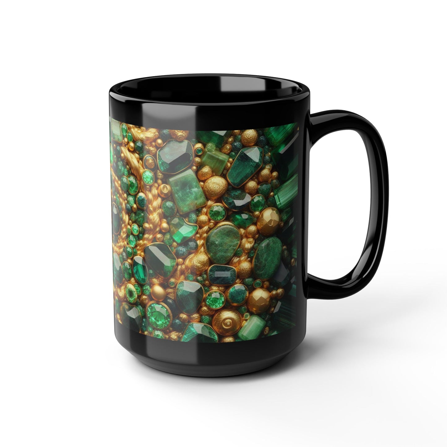 Ceramic Coffee Mug Quartz-Inspired Image Nature Rock Lover Ceramic Tea Cup Flower Emerald Gemstone Lover Geode Look Ceramic Mug