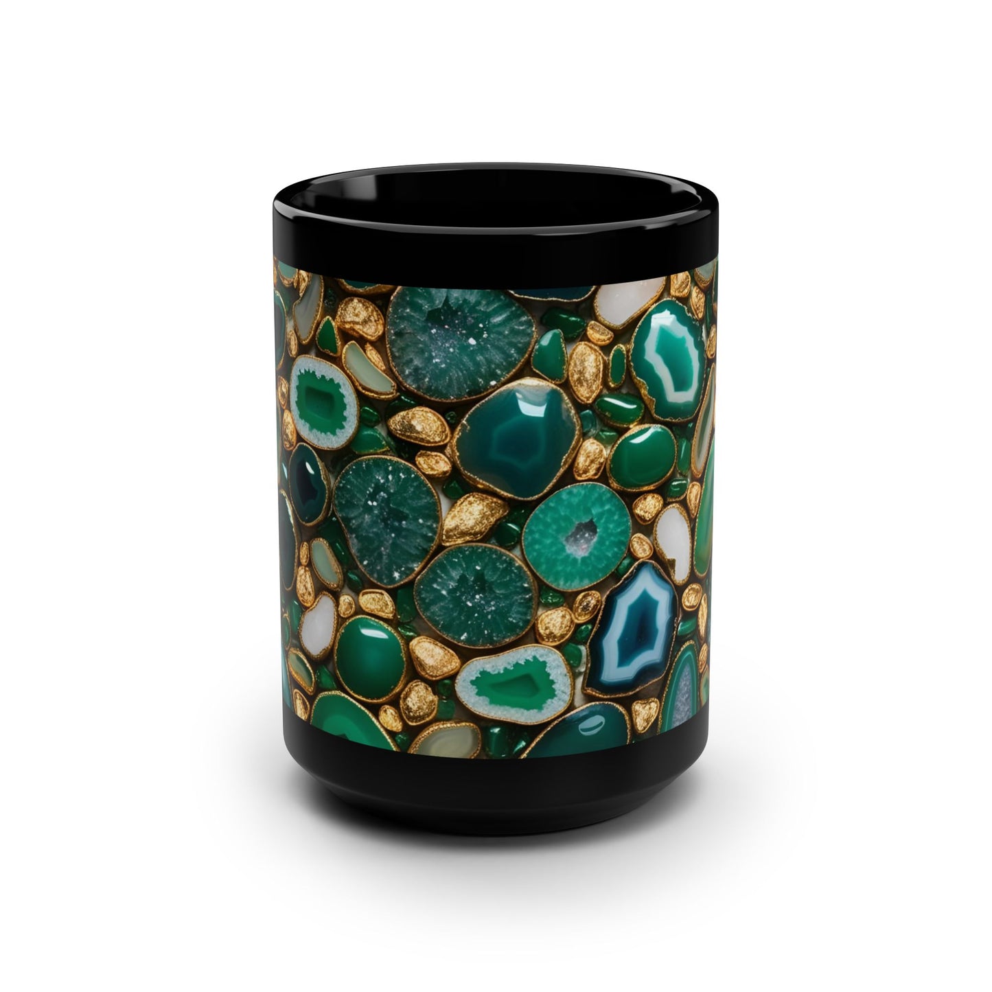 Ceramic Coffee Mug Quartz-Inspired Image Nature Rock Lover Ceramic Tea Cup Flower Garden Lover Geode Agate Look Ceramic Mug