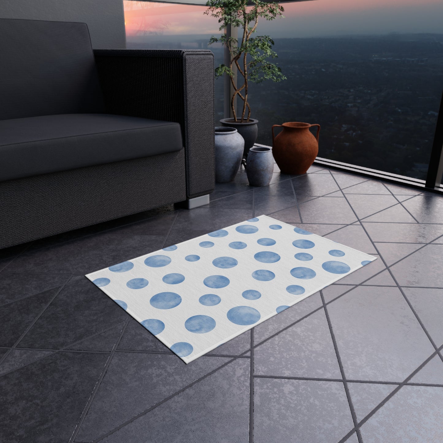 Chenille Outdoor Rug with No-Skid Backing Cozy Outdoor Carpet Patio Decor Gazebo Rug Pool Area Decor Outdoor Kitchen Carpet