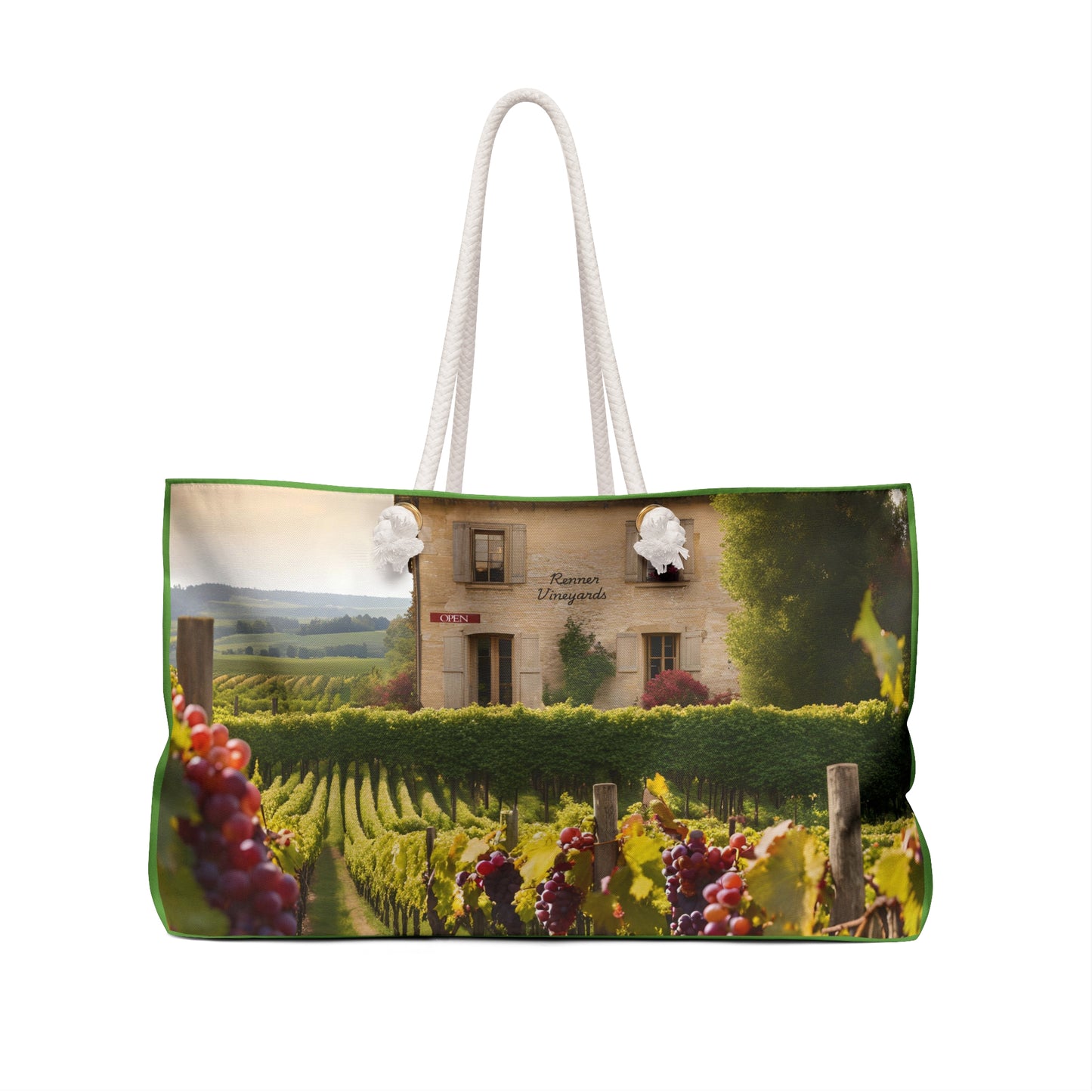 Vineyard Weekender Tote Bag | Beach Bag | Tote Bag | Shopping Bag | Wine Lover Gift |