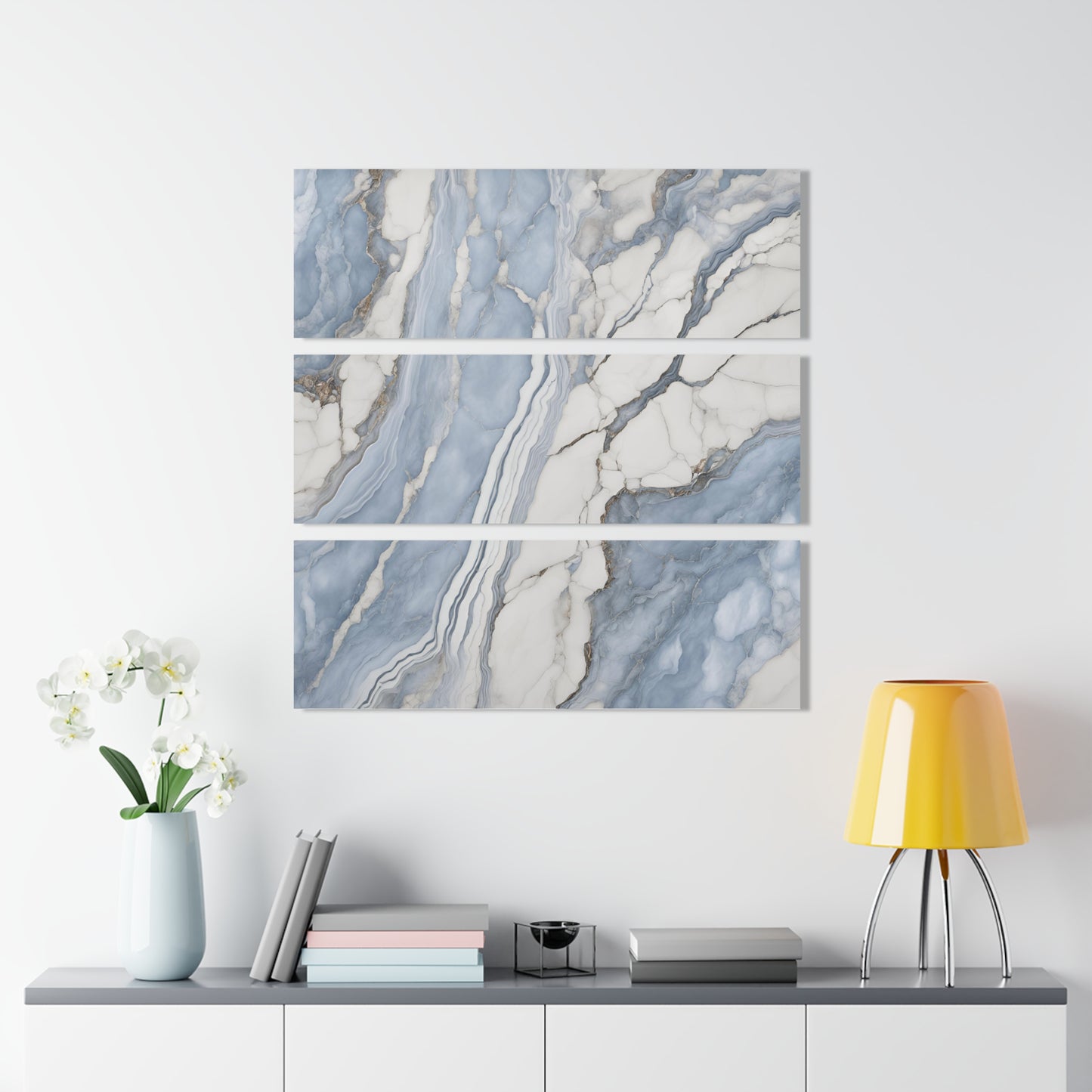 Acrylic Calacatta Quartz-Inspired Marble-look Design Triptych 3-Panel Acrylic Print Wall Art Nature Lover Gift Geology Rock Lover Gift