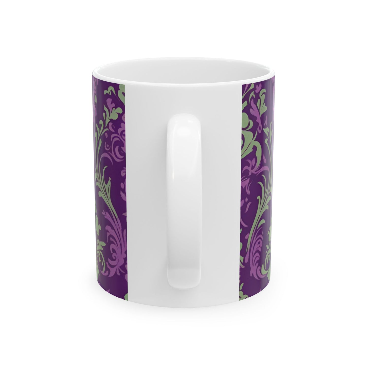 Elegant Damask Pattern Ceramic Mug Vintage Royal Purple Mug