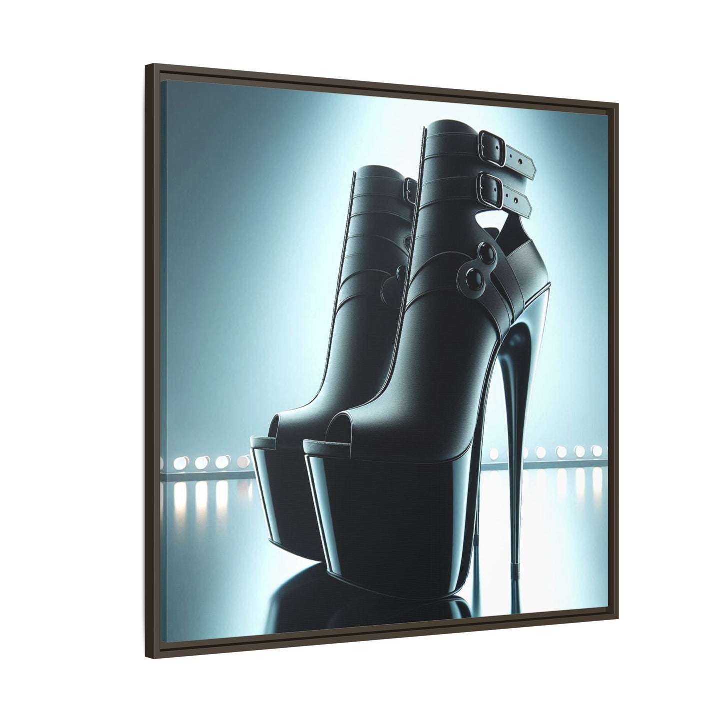 High Heel Shoe Framed Canvas Print Wall Art Unique Fashion Designer Style Haute Couture Shoe Lover Fashionista Gift Decor 3 Frame Colors