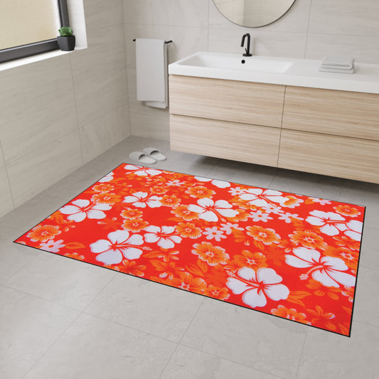 Decorative Heavy Duty Non-Slip Floor Mat Stylish Design Perfect for Entryway Kitchen Décor Beachy Hawaiian Rug Tropical Bathroom Floor