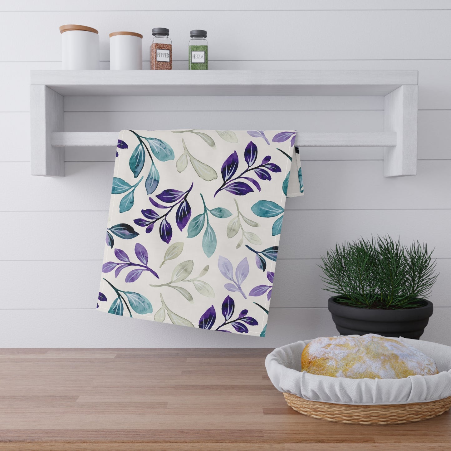 Floral Kitchen Tea Towel Pastel Dish Towel Durable Hand Towel Gift for Flower Lover Whimsical Home Decor Decorative Kitchen Cotton Twill