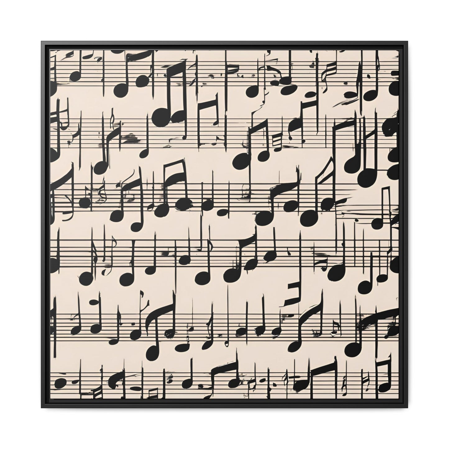Music-Themed Print Abstract Sheet Music Design Unique Framed Canvas Print Treble Clef Note Wall Art Music Lover Gift Decor 3 frame colors