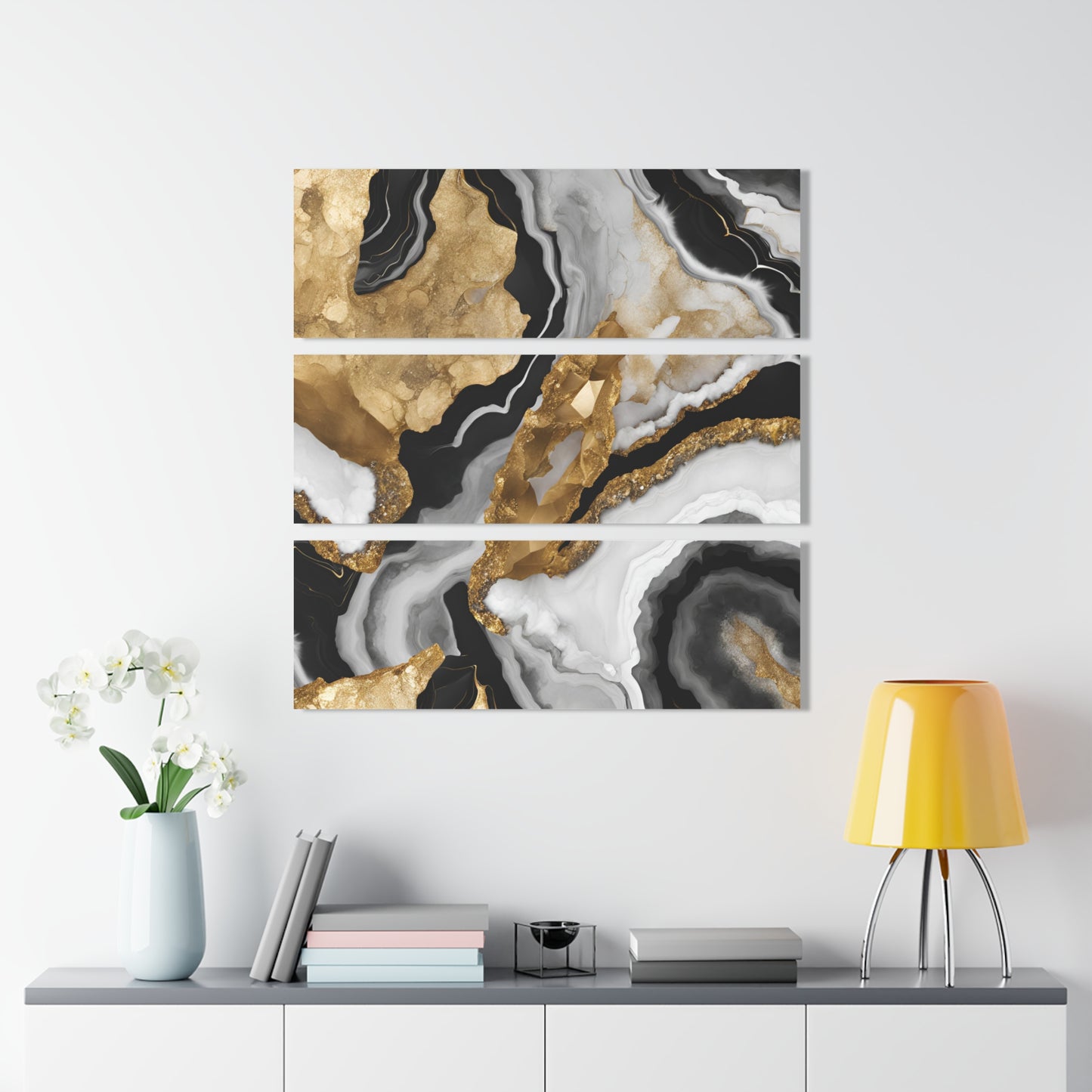 Stunning Geode Quartz Crystal Design Triptych Acrylic Print Wall Art Nature Lover Gift Geology Rock Lover Gift