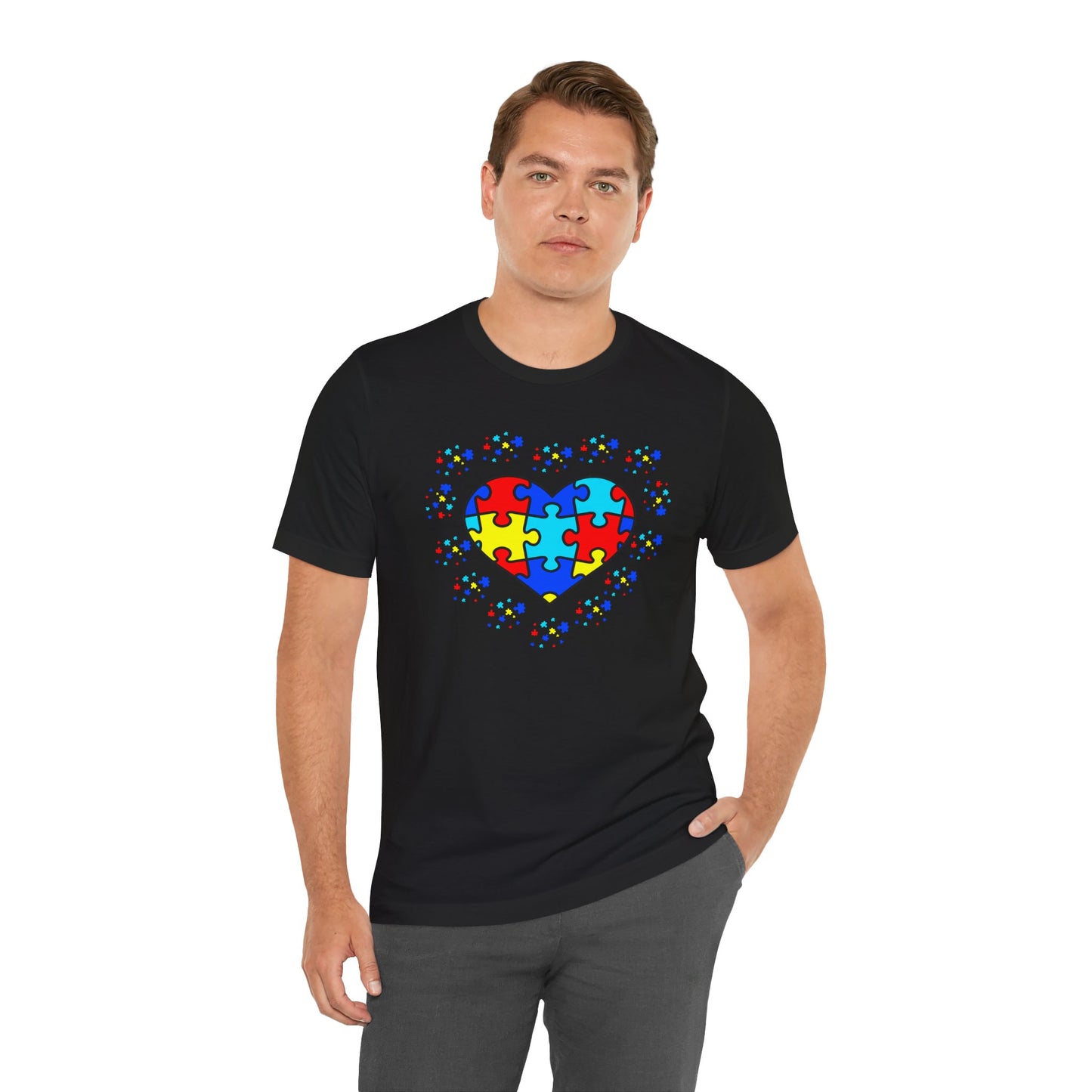 Autism Spectrum Awareness and Love T-Shirt Gift for Teacher Christmas Present Unique Special Needs Gift Unisex Jersey Short Sleeve Tee