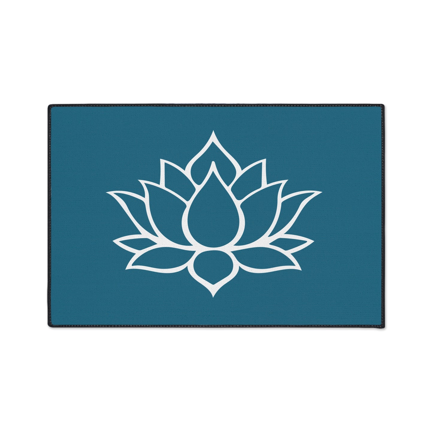 Decorative Heavy Duty Non-Slip Floor Mat Stylish Design Perfect for Entryway Kitchen Décor Teal Lotus Blossom Floral Design Rug Bath Mat