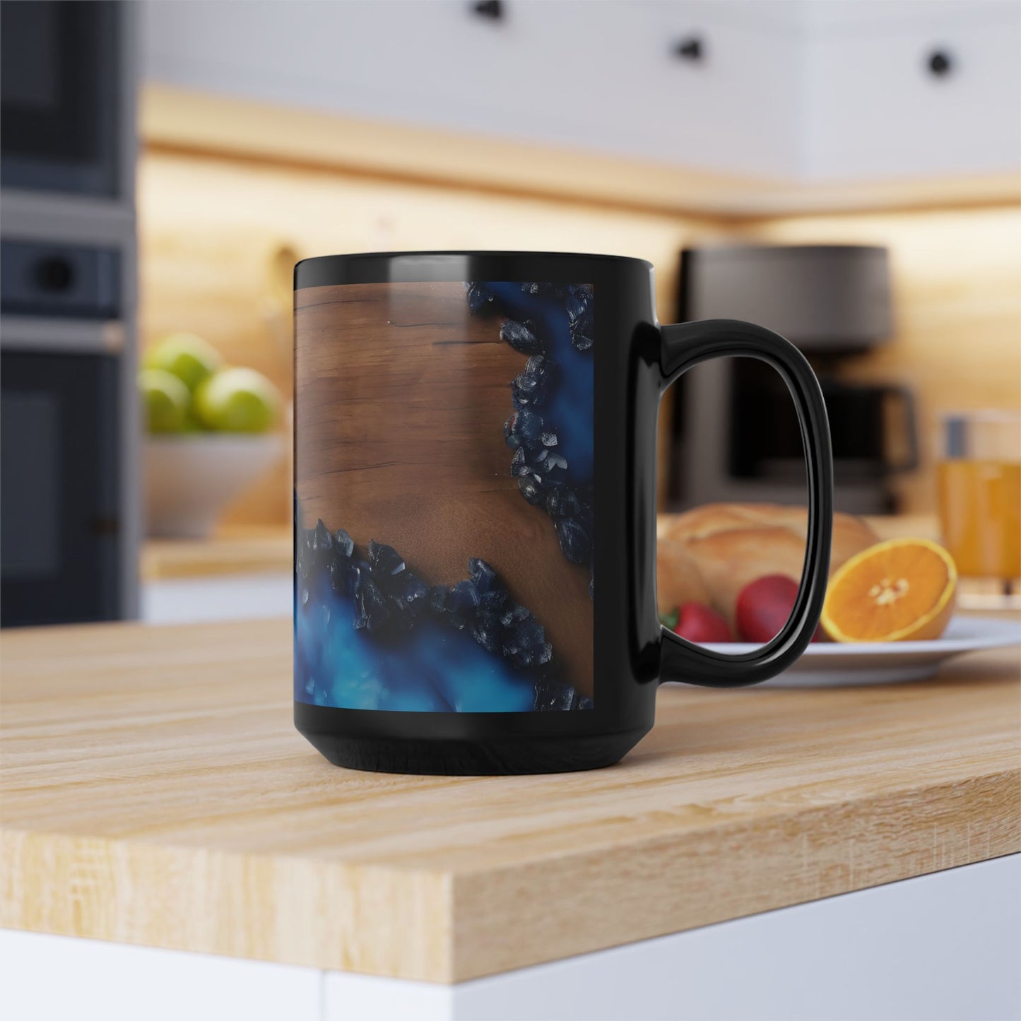 Ceramic Coffee Mug Wood-Inspired Image Nature Lover Ceramic Teacup Wood Lover Gift Colorful Unique Wave-look 15oz Ceramic Mug