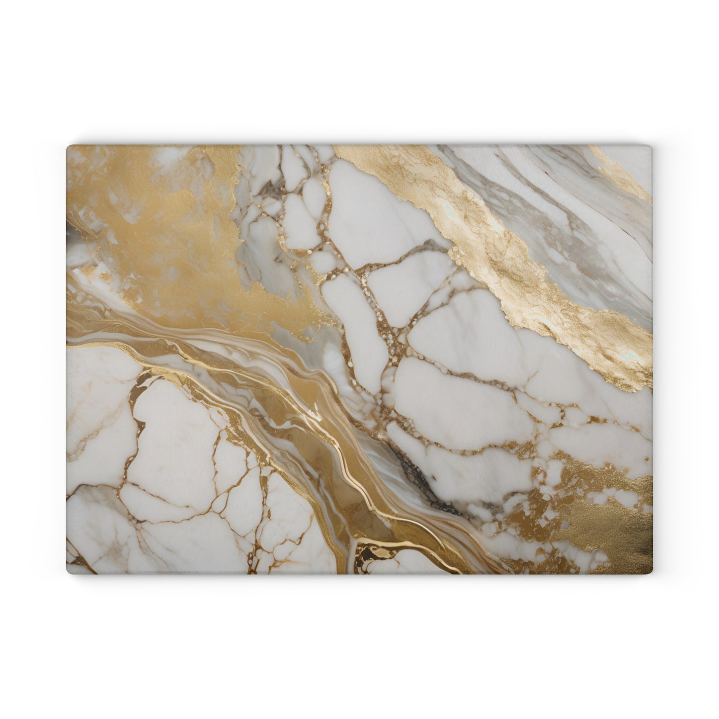 Kitchen Decor Glass Cutting Board Serving Tray with Quartz-look Design Cutting Board Gift for Home Cook Fun Marble-look Charcuterie Board