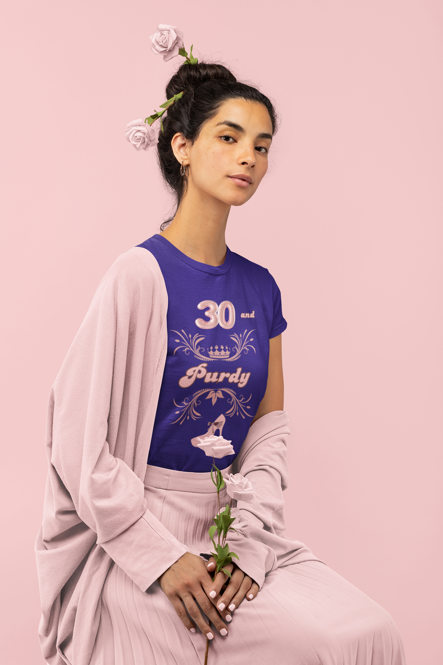 30th Birthday Shirt High Heel Birthday T-Shirt Mom Daughter Sister Happy Birthday Tee