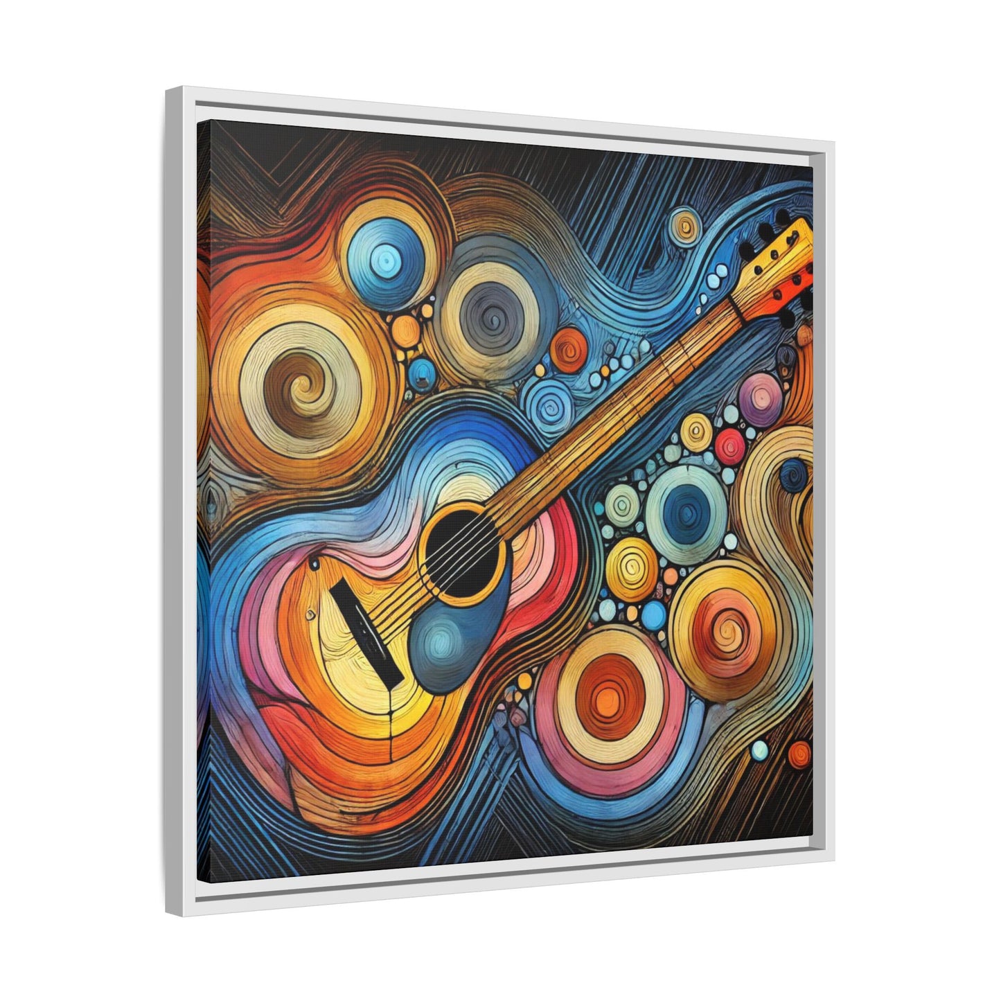 Modern Music-Themed Print Abstract Design Unique Framed Canvas Print Guitar Wall Art Music Lover Gift Decor 3 frame colors