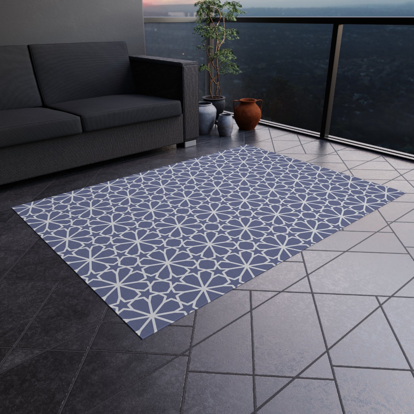 Chenille Outdoor Rug with No-Skid Backing Cozy Outdoor Carpet Grey Patio Decor Gazebo Rug Pool Area Decor Outdoor Kitchen Carpet