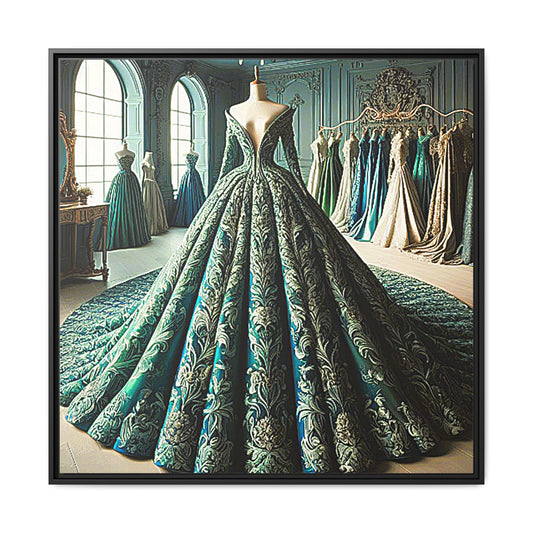 Fashion Formal Runway Dress Framed Canvas Print Wall Art Unique Fashion Designer Style Haute Couture Fashionista Gift Decor 3 Frame Colors