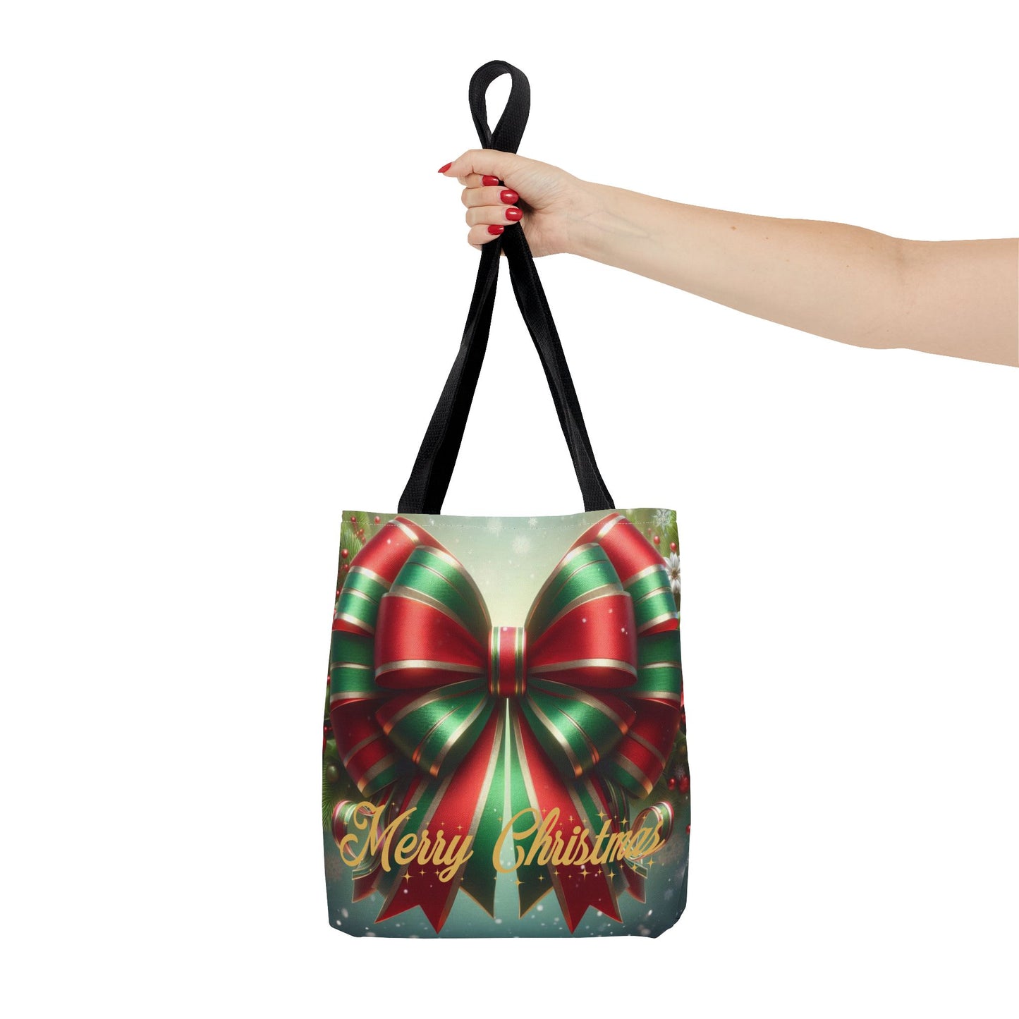 Gift Wrapped Design Christmas Tote Bag Holiday Cheer Gift Winter Accessory Reusable Winter Shopping Bag Xmas Joy Gift Unisex Bag for Him Her