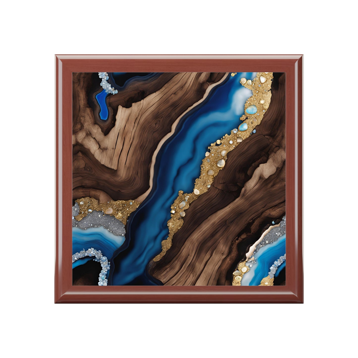Unique Art Print Design Jewelry Box Trinket Box Bedroom Dresser Decor Vanity Gift Box - 3 colors to choose from