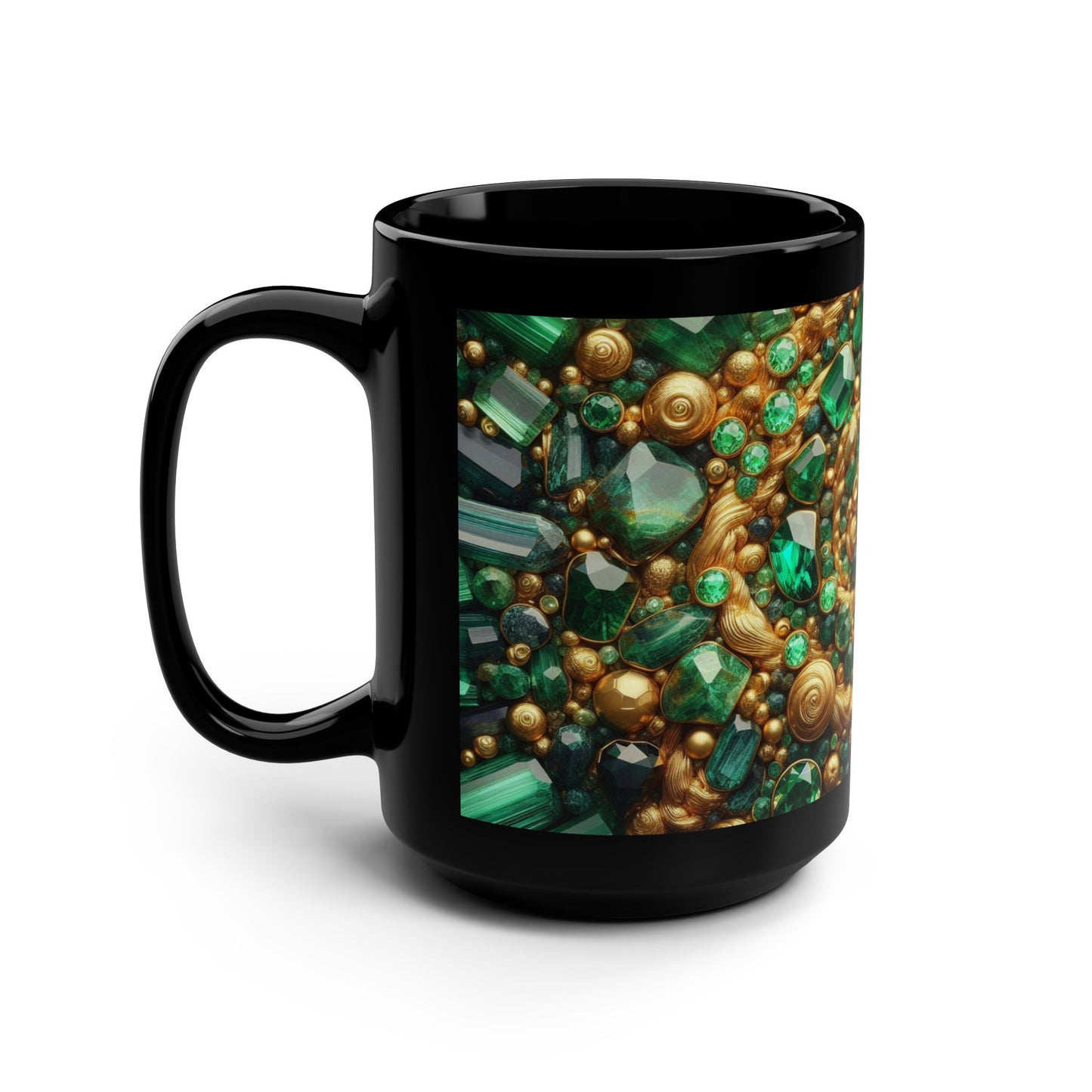 Ceramic Coffee Mug Quartz-Inspired Image Nature Rock Lover Ceramic Tea Cup Flower Emerald Gemstone Lover Geode Look Ceramic Mug