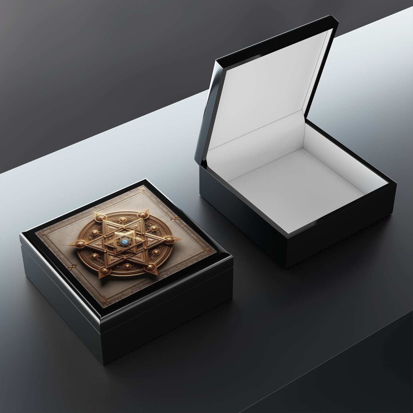 Star of David Wood Jewelry Box Handcrafted Holiday Trinket Rustic Keepsake Gift for Him Her Festive Vanity Storage Hanukkah Decor
