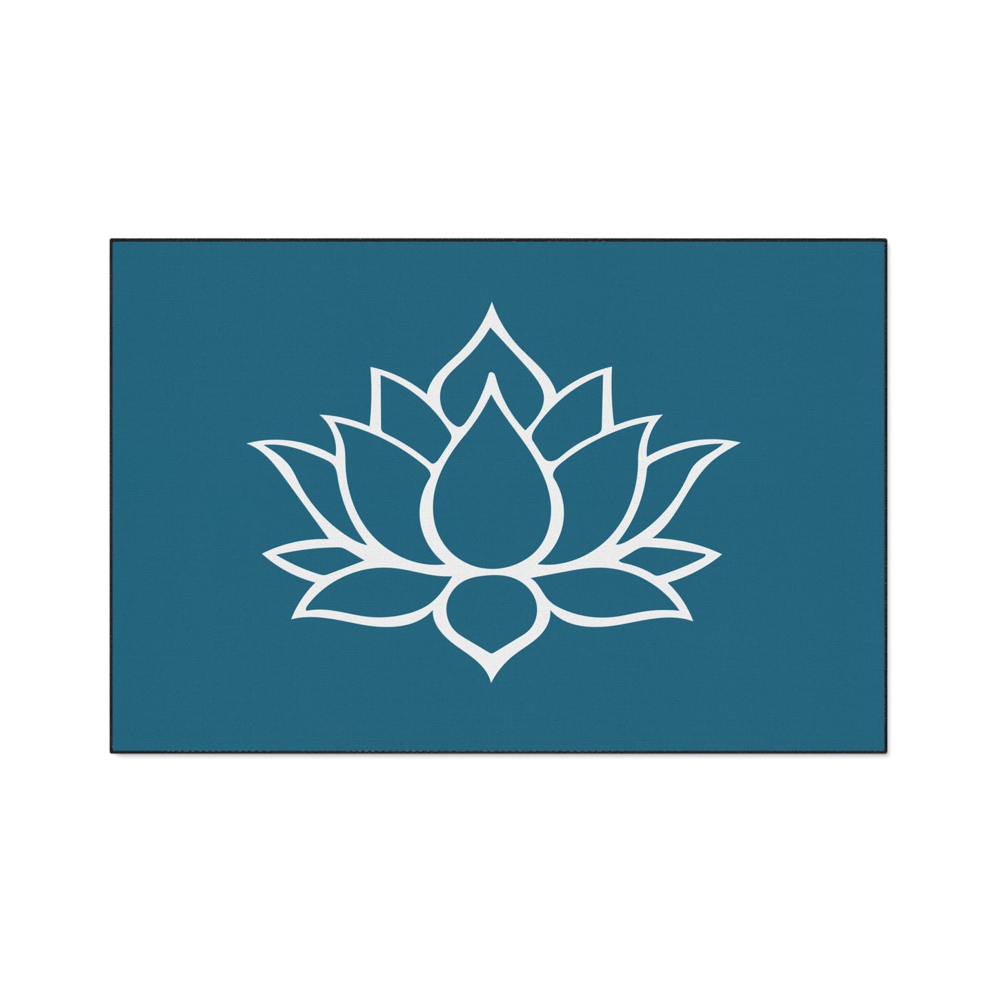 Decorative Heavy Duty Non-Slip Floor Mat Stylish Design Perfect for Entryway Kitchen Décor Teal Lotus Blossom Floral Design Rug Bath Mat