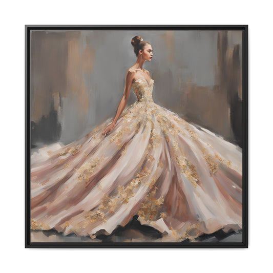 Fashion Formal Runway Dress Framed Canvas Print Wall Art Unique Fashion Designer Style Haute Couture Fashionista Gift Decor 3 Frame Colors