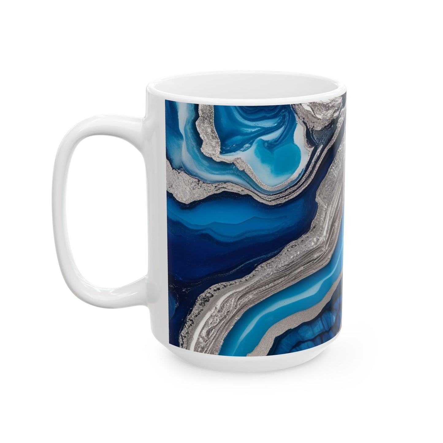 Ceramic Coffee Mug Modern Wave Design Mug Tea Cup Oceanic Swirl Design Salt Life Surfer Beachy Theme Ceramic Mug