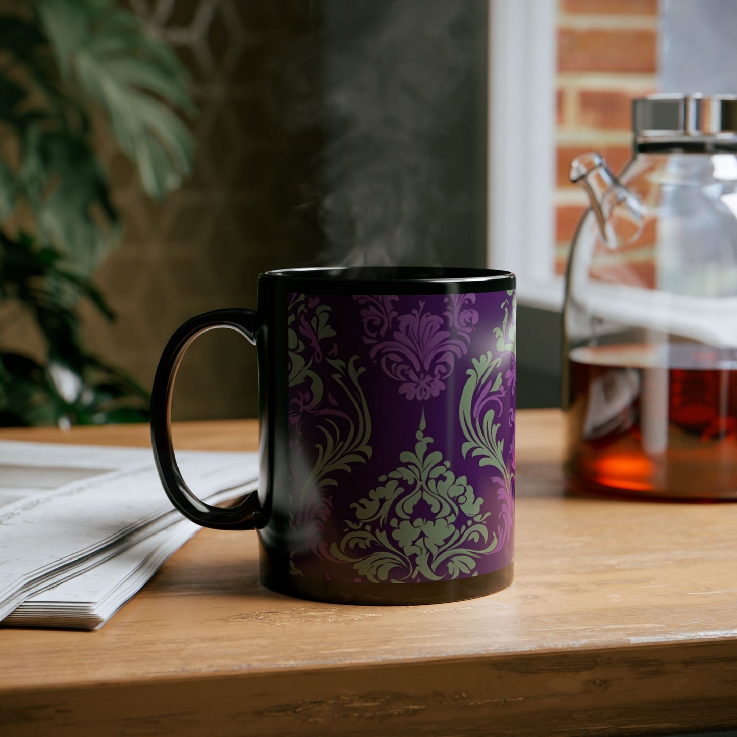 Elegant Damask Mug | Royal Purple Coffee Mug | Elegant Gift Mug