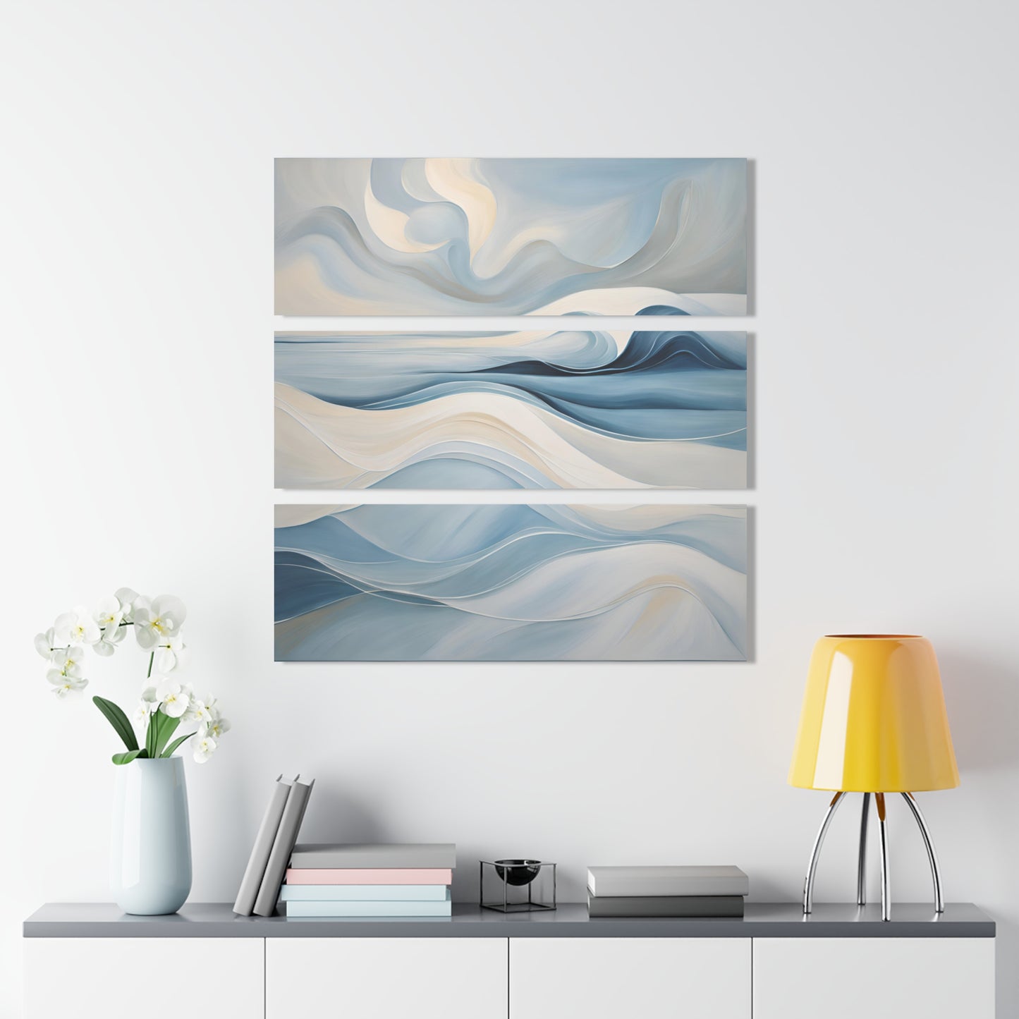Modern Wave Design Triptych Acrylic Print Wall Art Unique Abstract Style Art Oceanic 3-Panel Wall Decor