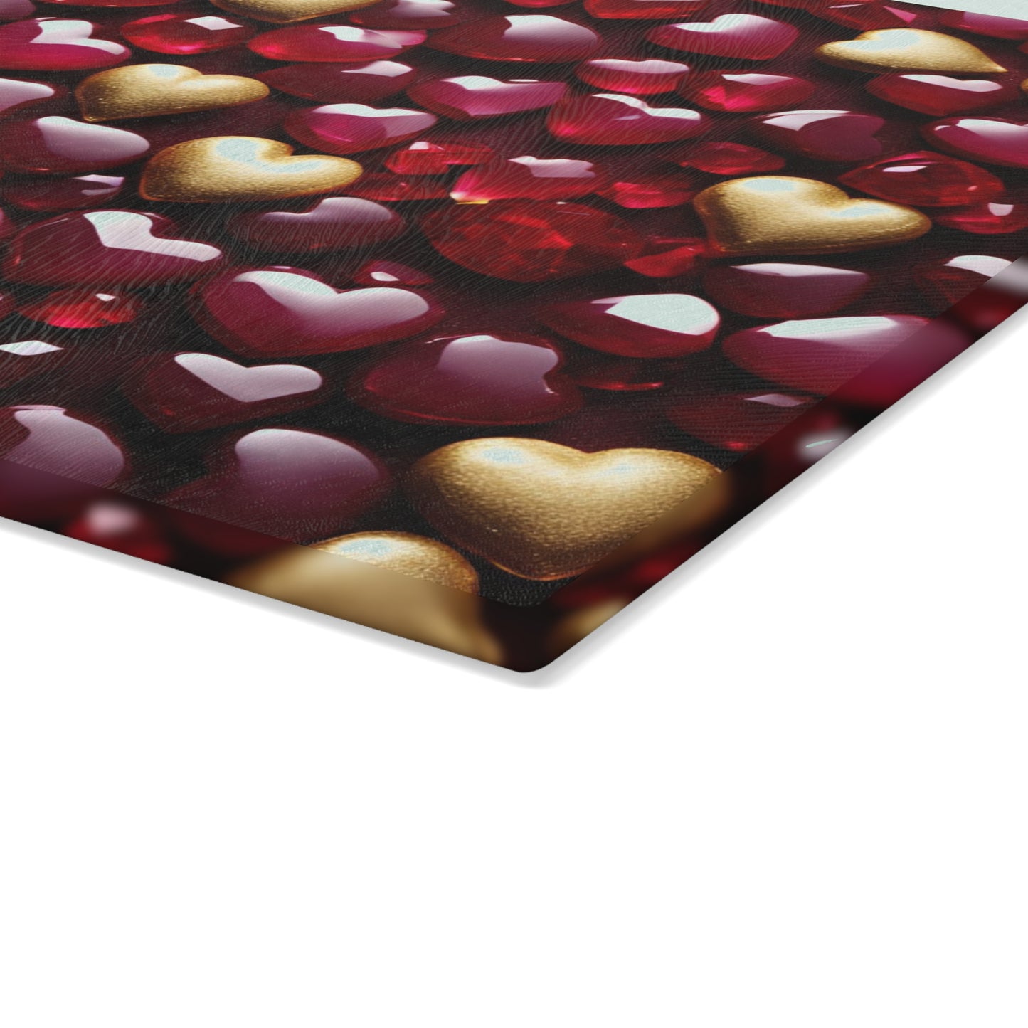 Kitchen Decor Glass Cutting Board Serving Tray with Heart Design Cutting Board Gift for Home Cook Charcuterie Board